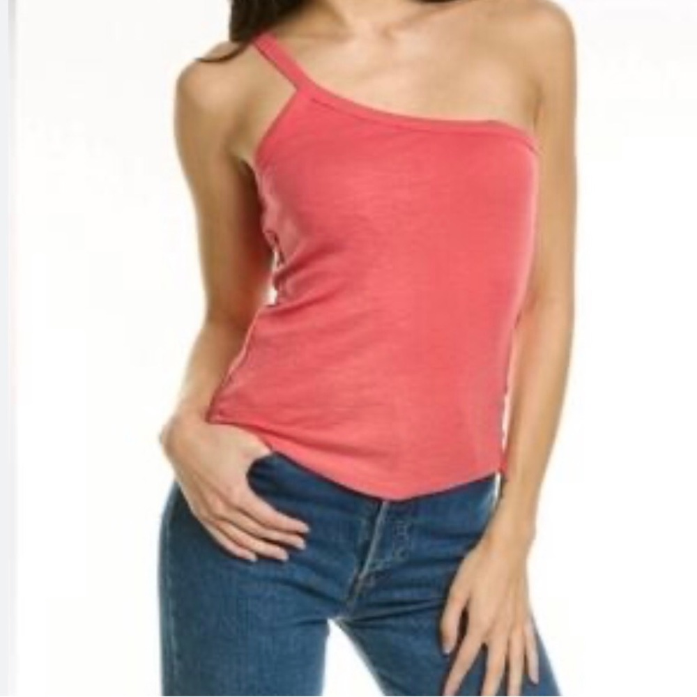 Free people one shoulder tank top size small Coral